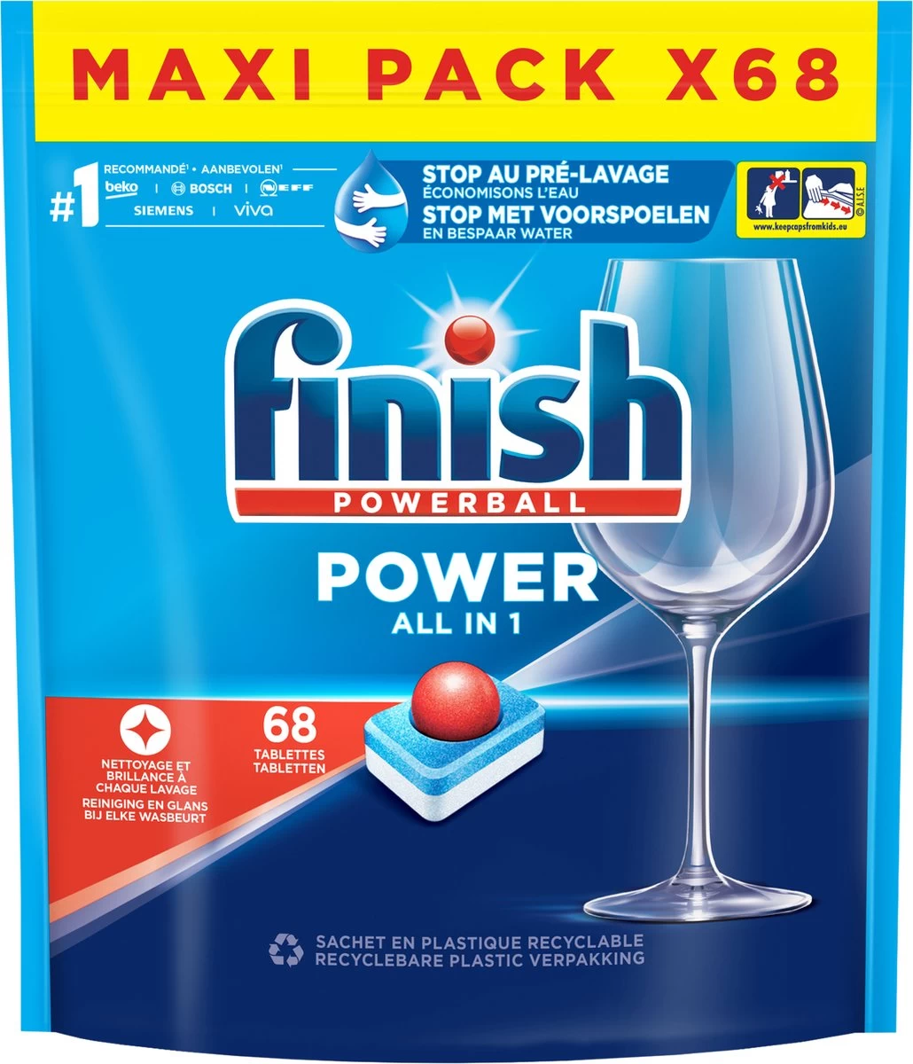 Finish Power All In One Regular Vaatwastabletten - 68 Stuks
