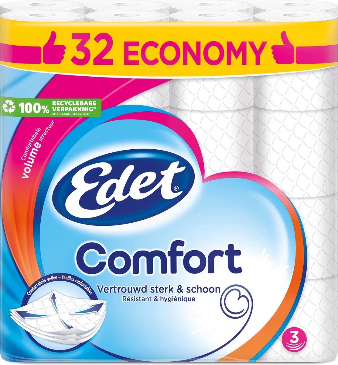 Edet Comfort - 3-laags Wc Papier - 32 Rollen