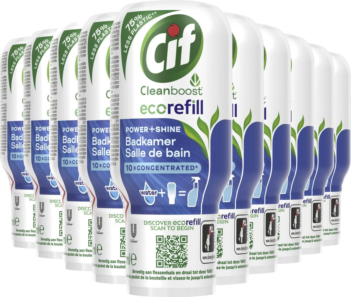 Cif Power & Shine Badkamer Ecorefill Capsule - 10 X 70 Ml - Voordeelverpakking - Afbeelding 2