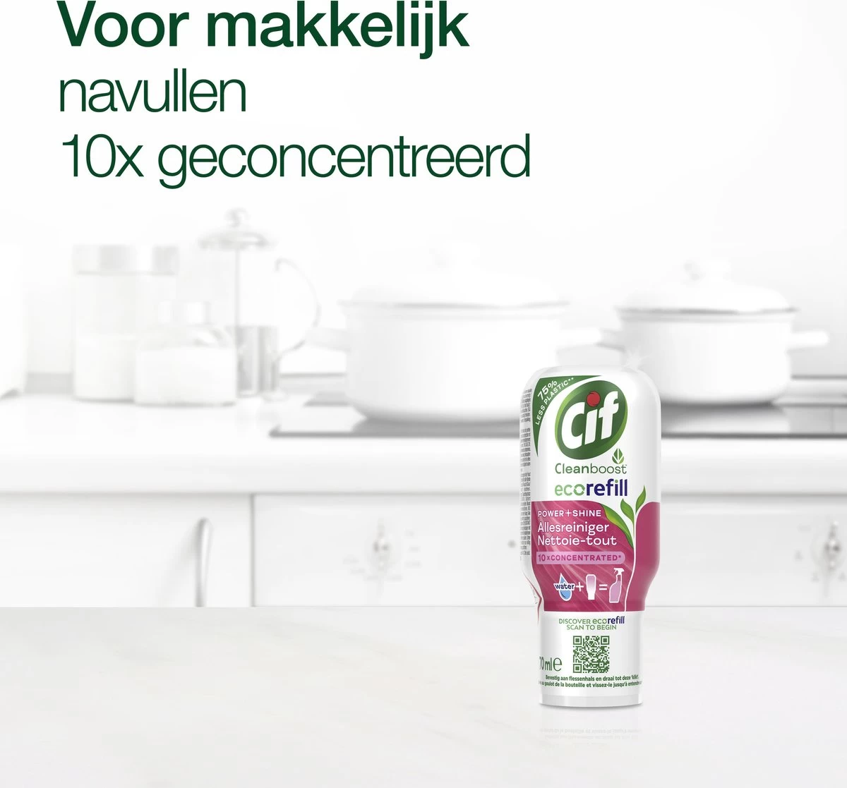 Cif CleanBoost Power & Shine Allesreiniger Ecorefill Capsules - 10 X 70 Ml - Voordeelverpakking - Afbeelding 4
