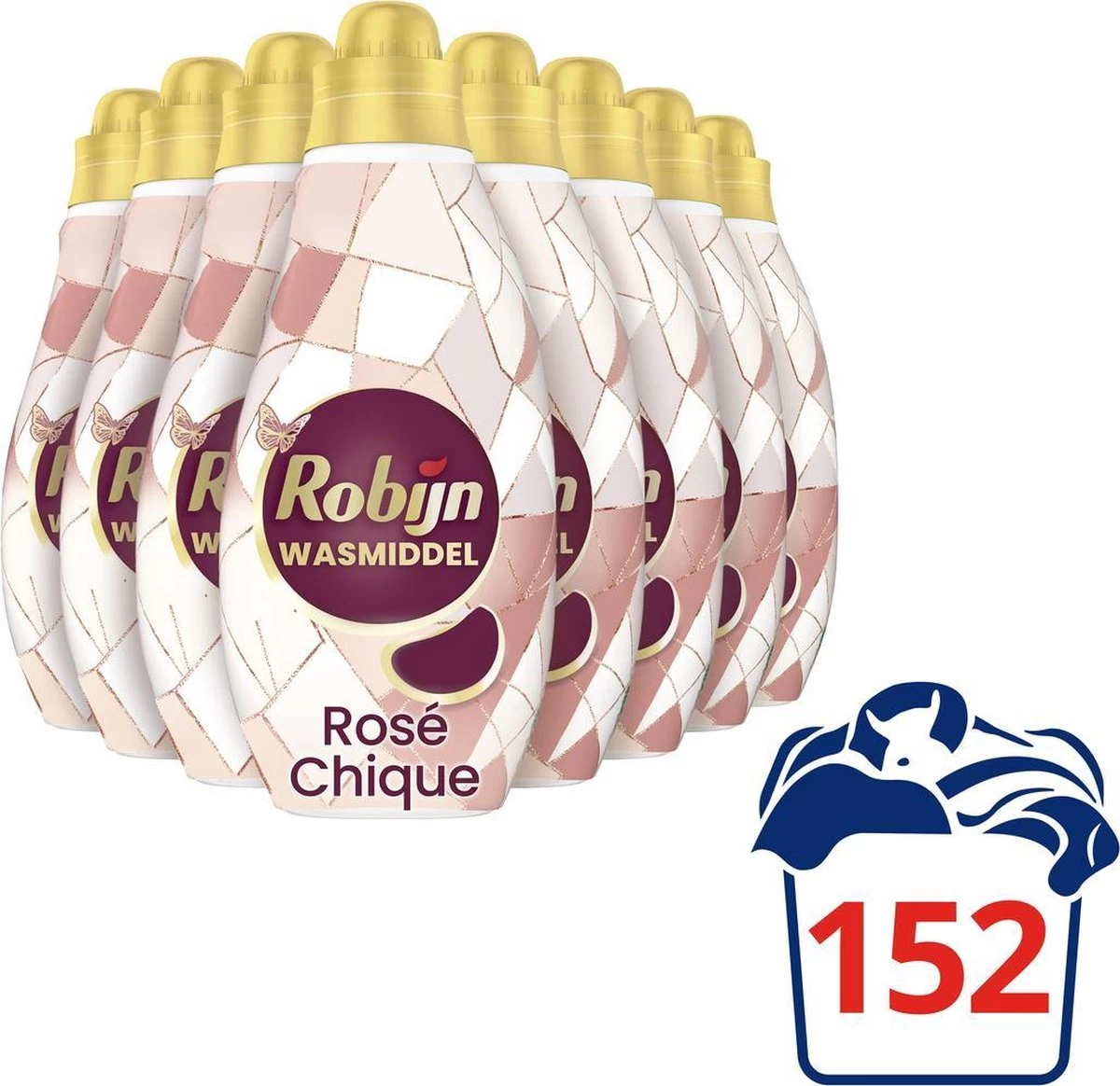 Robijn Klein & Krachtig Rosé Chique Vloeibaar Wasmiddel - 8 X 19 Wasbeurten - Voordeelverpakking - Afbeelding 4