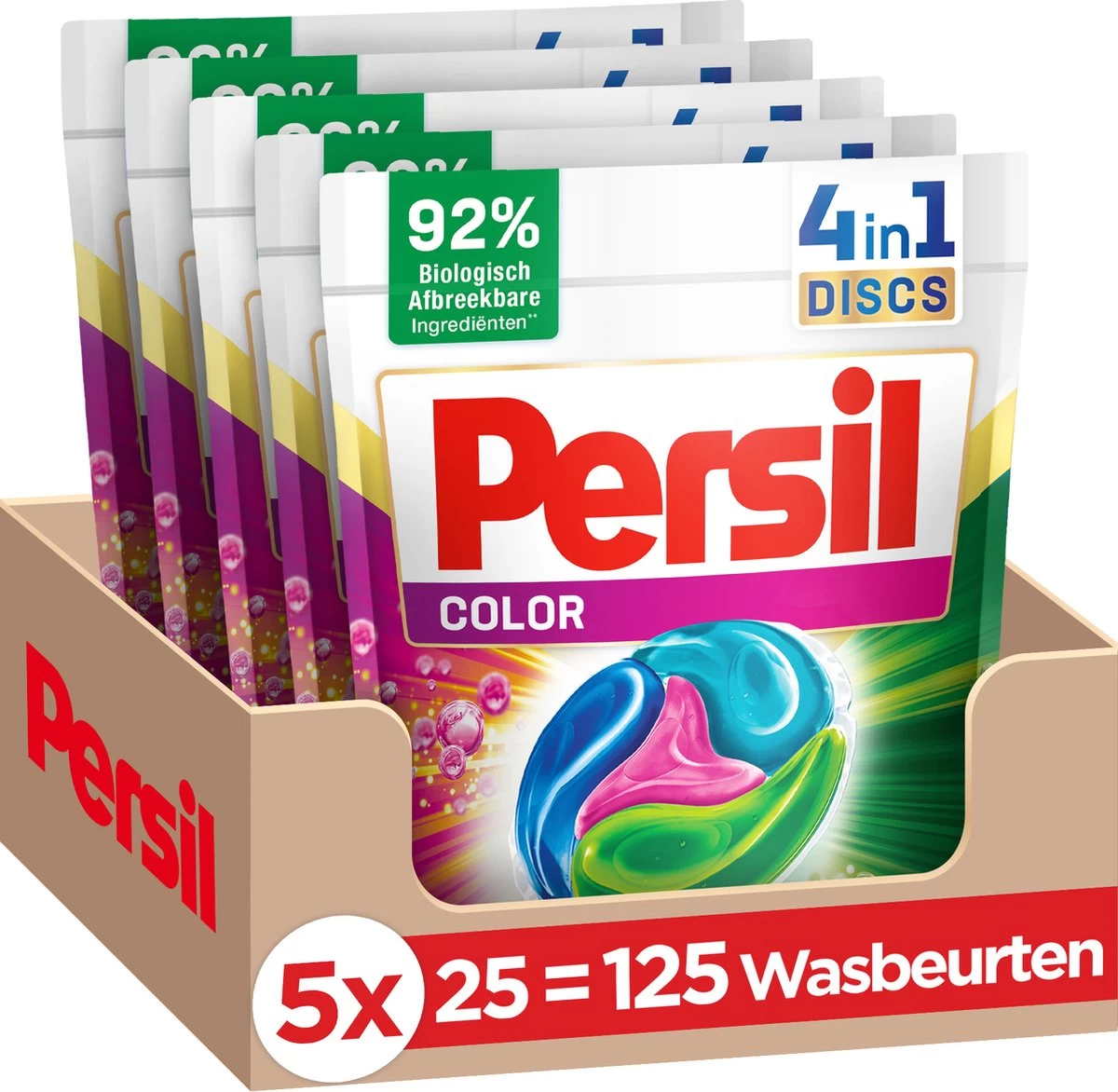 PersilĀ® Persil 4in1 Discs Color Wascapsules - Wasmiddel Capsules - Voordeelverpakking - 5 X 25 Wasbeurten