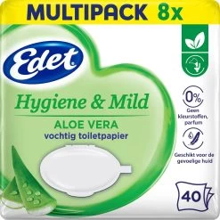 Edet Aloe Vera Vochtig Toiletpapier - 8 X 40 Stuks - Halfjaar Voorraad