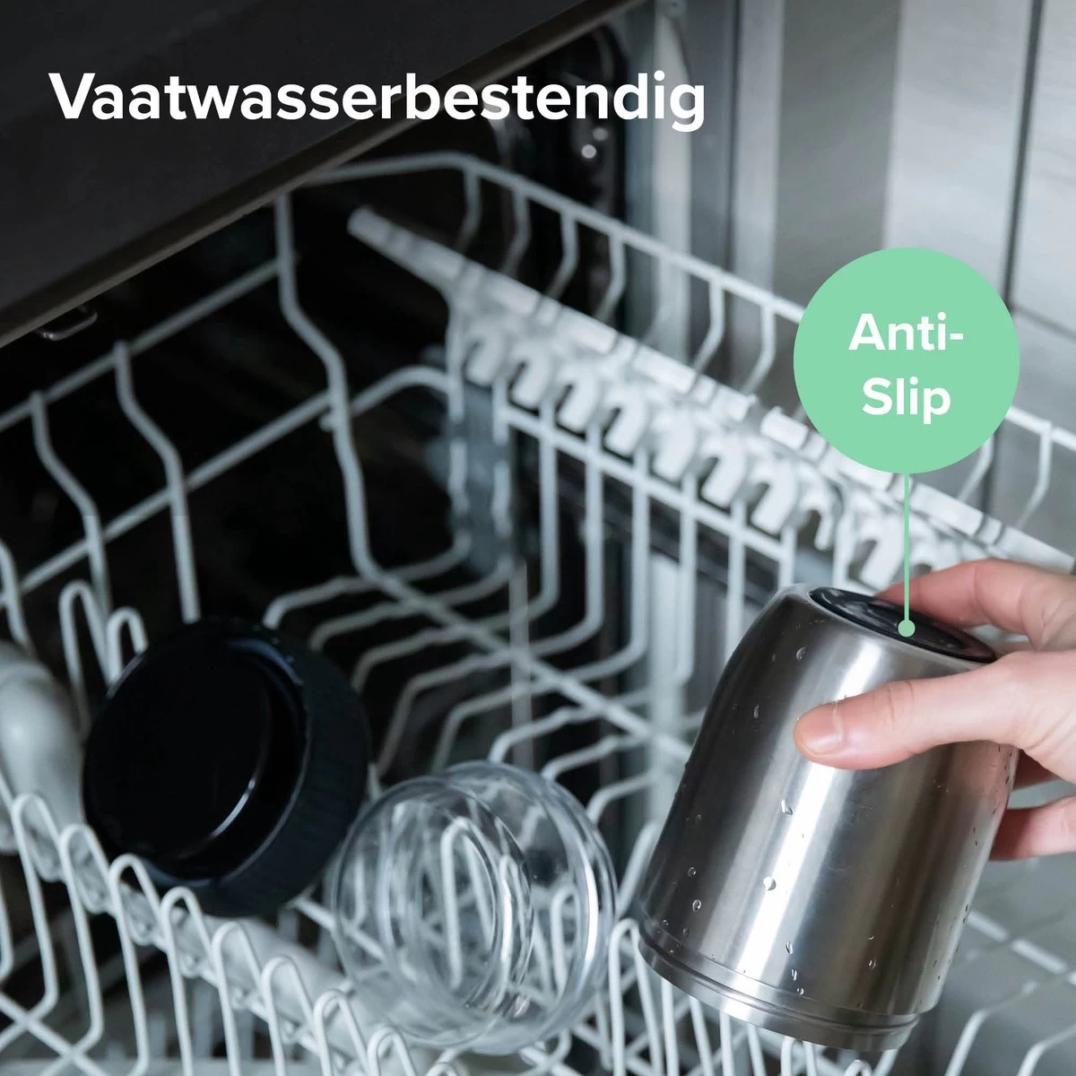 Coninx Thermos Lunchbox - Muesli Beker To Go - Isoleer Lunchpot - Yoghurtbeker To Go - Mueslibeker 840ml (600ml+240ml) - RVS / Zwart - Afbeelding 3