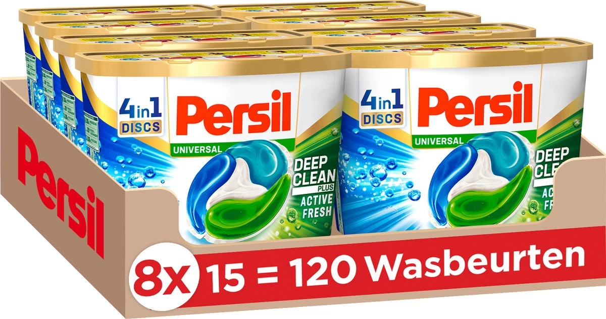 Persil® Persil 4in1 Discs Universal Wascapsules - Wasmiddel Capsules - Voordeelverpakking - 8 X 15 Wasbeurten