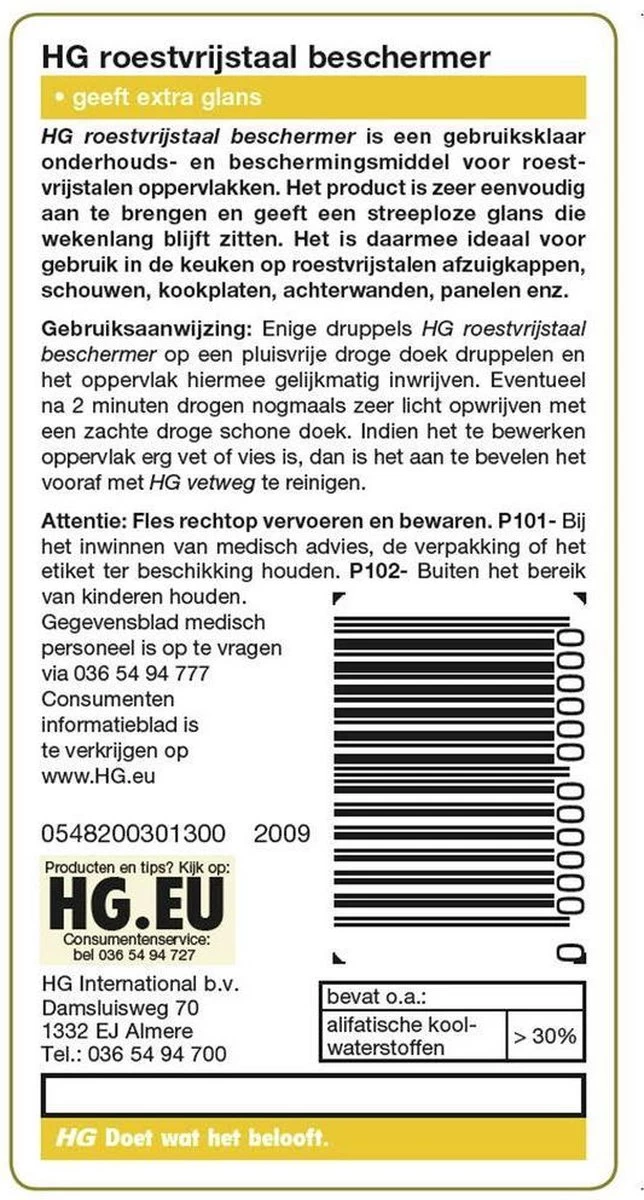 HG Roestvrijstaal Beschermer - 125ml - Snel En Eenvoudig - Laat RVS Weer Glanzen - Afbeelding 2