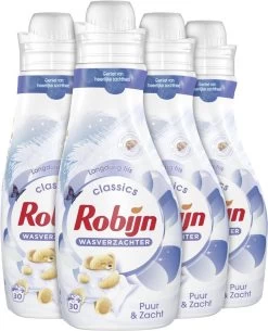 Robijn Puur & Zacht Wasverzachter - 4 X 30 Wasbeurten - Voordeelverpakking